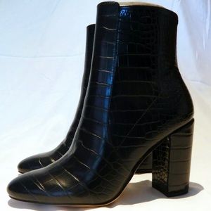 Aldo - Aurella Black Croc Booties Size 7.5